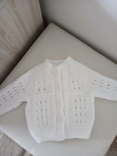 0 3 months White hand knitted baby cardigan new.