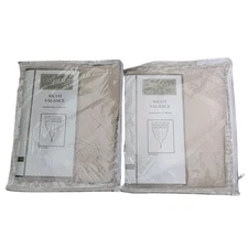 (2) Croscill Home Ascot Valance Valances Rice Paper Linen 40" X 25"