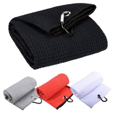 1 Pack of Premium Colored Microfiber Golf Towels 16'' X 24'' With Carabiner Clip