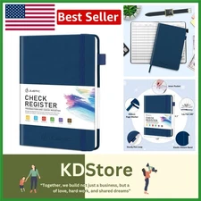 Navy Blue A5 Check Register Ledger for Personal & Business Finances
