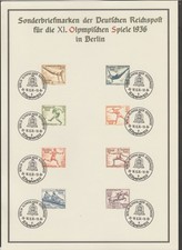 3. Reich TOP SELTENER Gedenkbogen REPRODUKTION XI Olymp 1936 Berlin