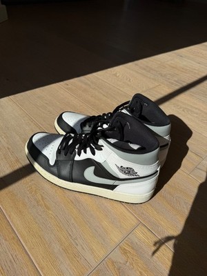 Nike Jordan 1 Mid White Shadow, Schwarz (schwarz) Größe 46 EU