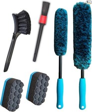 6PCS Car Wheel Cleaning Detailing Pro Kit, Tire B Color: 6 Pack Blue Black