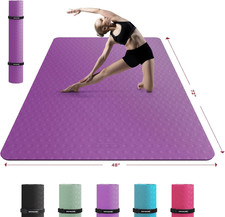 HAPBEAR Extra Large Yoga Mat - 72"x48"/78"x54", 1/4"  1/3" Thick, Non-Slip, Dur