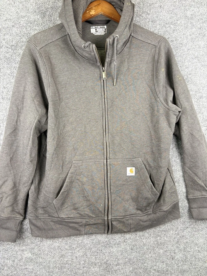 Carhartt Sudadera con Capucha Cremallera Completa Polar Juvenil Grande 12-14 Gris Sudadera Adulto Pequeña Foto 4 de 4