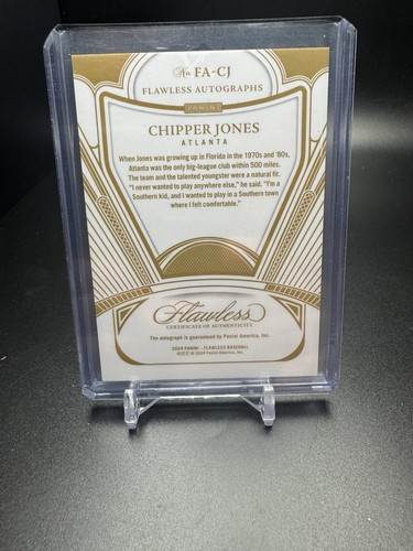 2024 Panini Flawless Chipper Jones Auto Silver Holo /15 Atlanta Braves - Picture 2 of 2