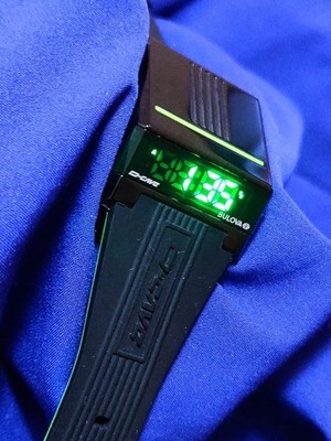 Bulova Computron Special Edition D-Cave  LED Green Accent 98C141 Men's Watch EUC
