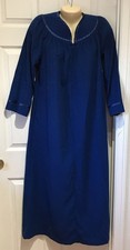 Vandemere Vintage Women's Size Small Royal Blue Robe Extra Nice Long Zipper