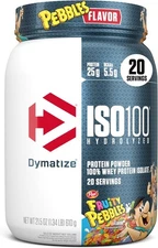 Dymatize ISO100 Protein Powder,Fruity Pebbles, 20 S. 1.34 Lb Exp-12/25 Pack of 2