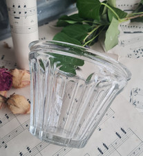 ANCIEN POT A CONFITURE CONIQUE EN VERRE A FACETTE 1900