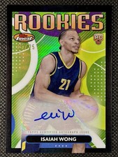 Isaiah Wong 2023-24 Topps Finest Black Refractor RC AUTO /25 #RFA-IW PACERS