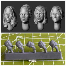 1/35 Scale Female Resin Heads Sculpted Set Modern Figure Accessories