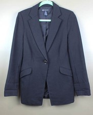 INC-International Concepts Womens One Button Blazer, Size 10, Black