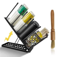 Coffee Cup Lid Holder Stylus Dispenser Organizer Coffee Bar Counter Black