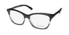 NEW NAUTICA NLO5000 EYEWEAR FULL-RIM PLASTIC WOMENS 52-15-140 CAT EYE BLACK 001