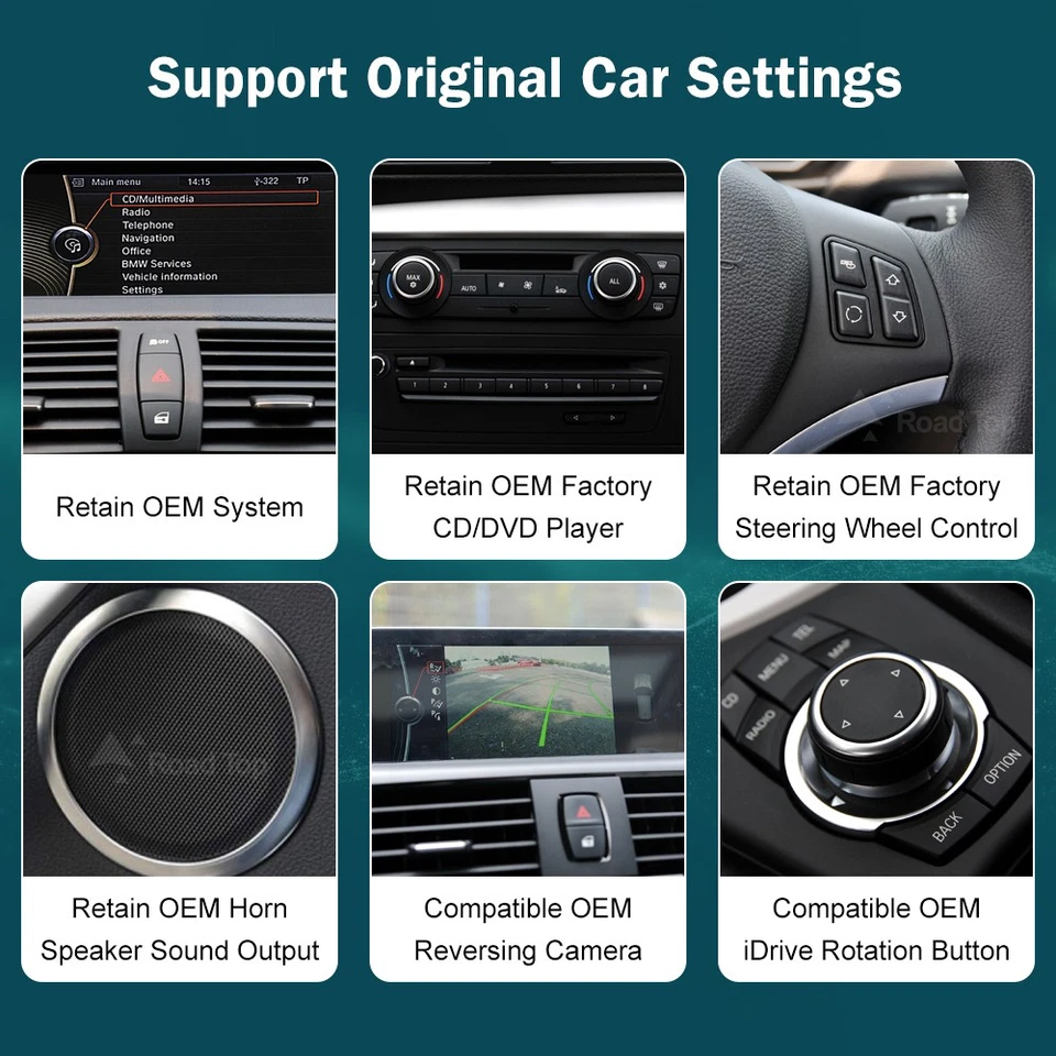 12.3" Wirless CarPlay Android Auto For Retrofit BMW 1 Series E81 E82 E87 E88 - Bild 3 von 4