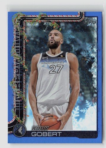 Rudy Gobert [Blue Metallic Glitter] #H87 2025 Topps Holiday card