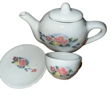 Vintage Floral Miniature Tea Set Porcelain