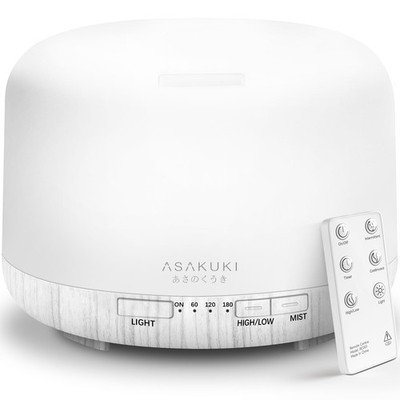 500ml Essential Oil Diffuser with Remote Control, Timer, Auto-Off Function