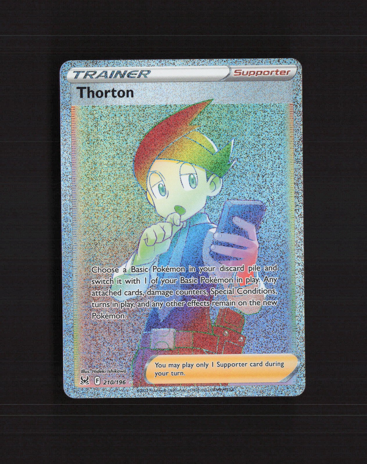Thorton 210/196 Lost Origin Full Art Rare Rainbow Holo Pokemon Card NM