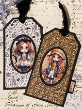 2 Halloween Layered Tags - Handmade for Junk Journal Crafts Scrapbook