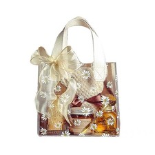 2 PCS 9.1x9.8x5.5-inch Clear Gift Wrap Bag with Handles Waterproof PVC