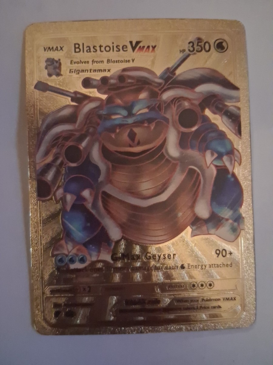 Pokémon Blastoise Vmax G-Max Geyser HP 350 English Gold Foil Fan