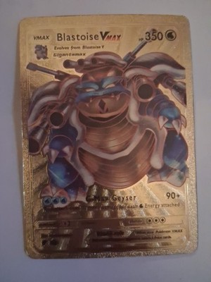 Pokémon Blastoise Vmax G-Max Geyser HP 350 English Gold Foil Fan
