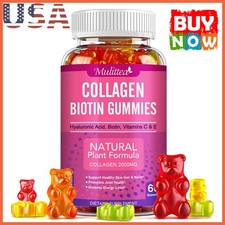 Collagen Vitamin Gummies With Biotin,Zinc Support Healthy Skin Hair  Nails 60Pc