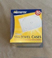 Memorex Slim Clear Jewel CD DVD Cases 30-Pack NEW Sealed Vintage