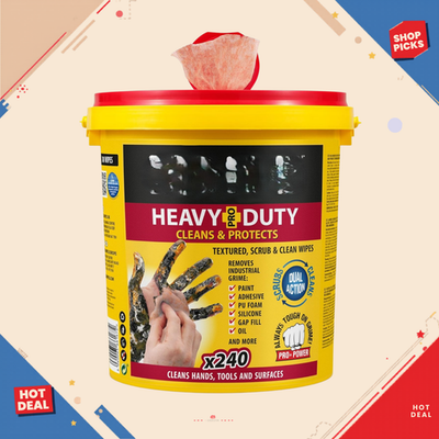 #ad NEW Heavy Duty Industrial Hand Cleaning Wipes Scrubbing Degreaser 240 Count $61.94