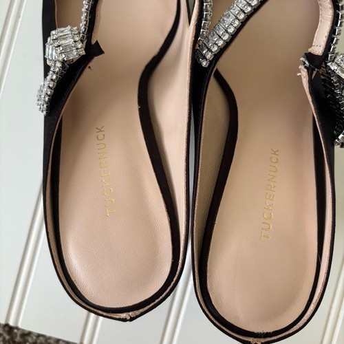 Biesen | Damen-Mae-Heels schwarz Satin Größe 9,5 formelle Veranstaltung Gala Hochzeit - Bild 6 von 13