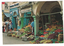 VINTAGE 1960'S KEPKYPA KORFU GREECE THE MARKET POSTCARD