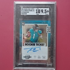 2021 Panini Contenders Optic Travis Etienne Jr. Rookie Auto Variation SGC 9.5 #…