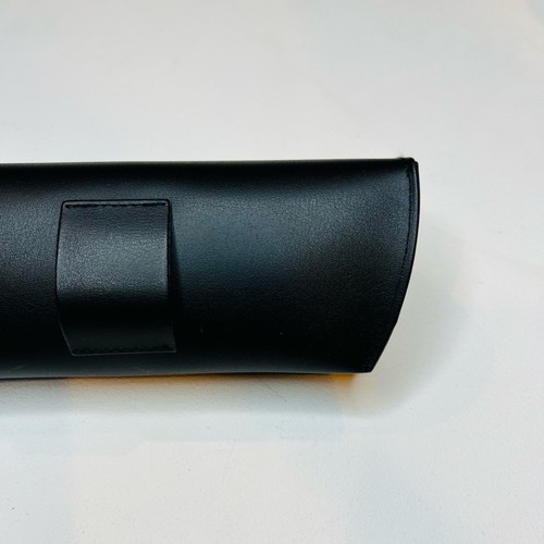 Custodia occhiali Ray-Ban Luxoticca occhiali da sole pelle velluto nero oro chiusura a scatto - Foto 7 di 9