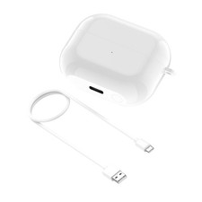 Earphones Charging Box White w/ Cable For Samsung Galaxy Buds3 SM-R530 Parts
