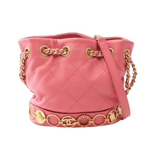 Chanel Matelasse Shoulder Bag Pink Lambskin Leather Quilted Women's #RCB16327