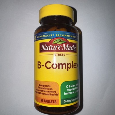Nature Made Stress B - Complex with Vitamin C and Zinc 75 Tablets Exp 04/2027