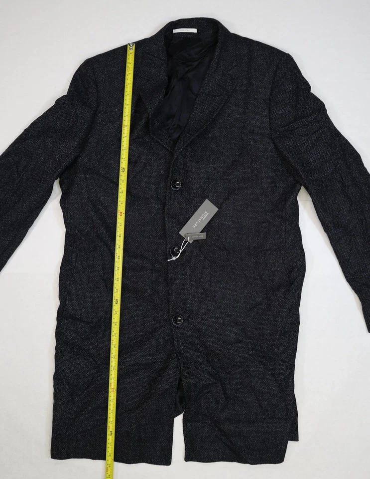 Nordstrom Signature Blazer Sport Coat Mens 44L Navy Micro Check Wool Made Italy - Image 2 of 4