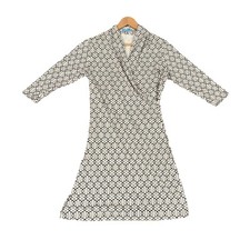 J McLaughlin Faux Wrap 3/4 Sleeve Catalina Cloth Dress Size XS Geometric Print