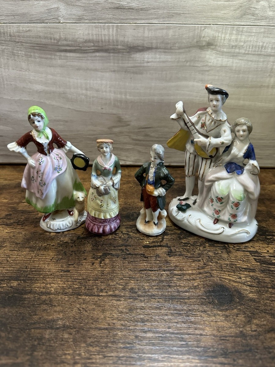 Vintage Occupied Japan Porcelain Figurines Lot 4 Hand Painted