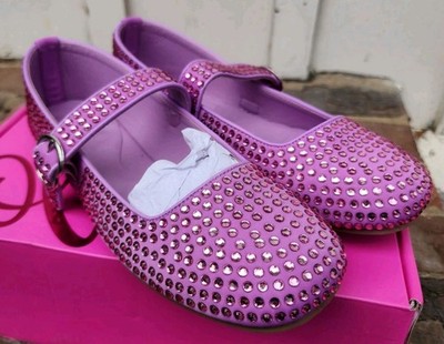 Olivia Miller Women's Dawn Rhinestone Mary Jane Ballet Flats, Lavender, Size 9M