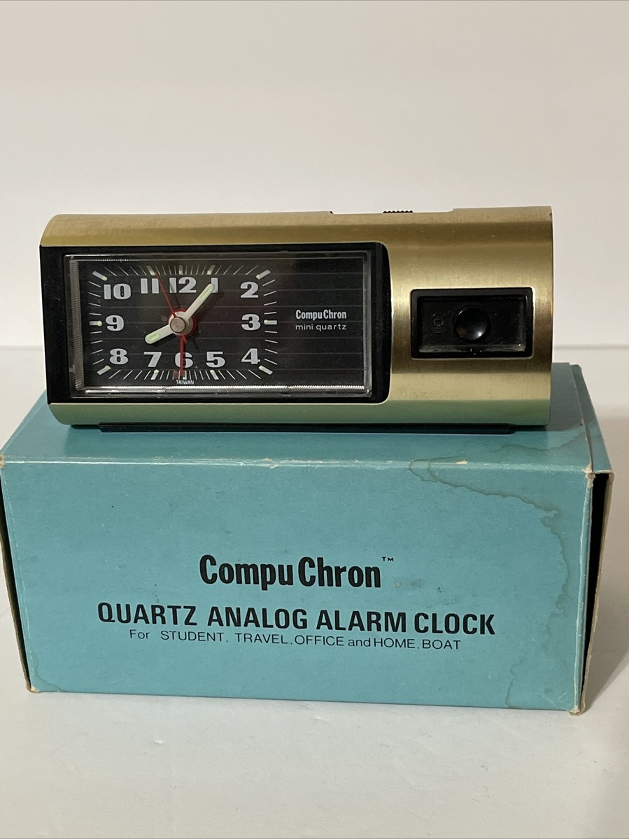 Vintage (1970) Compu Chron Quartz Analog Alarm Clock Travel Boat
