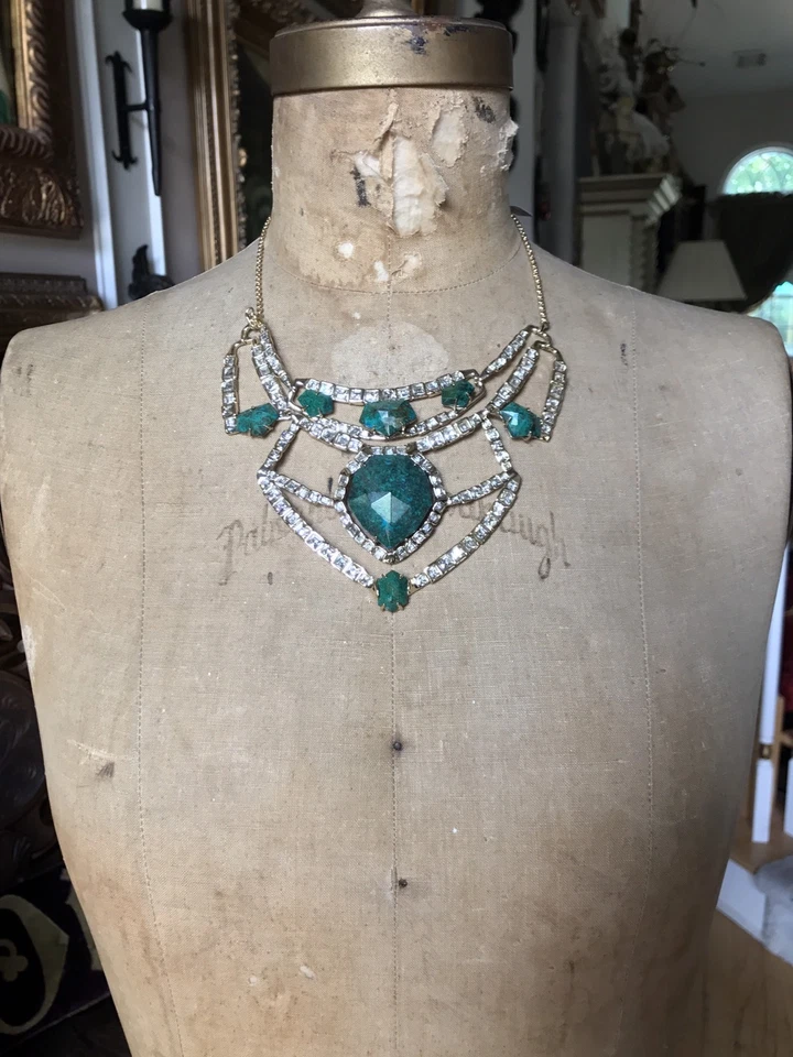 Alexis Bittar Green Turquoise CUBIST Bib Necklace — 第 3/4 张图片