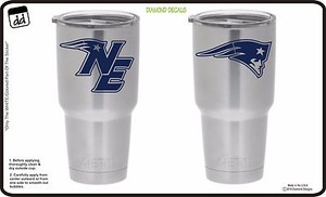 New England Patriots Set Of 2 Vinyl Decals For Yeti Tumblers Nfl Car Cornhole Ebay