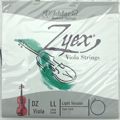 D'Addario Zyex Viola lange maßstabige Einzelsaiten - leichte Spannung