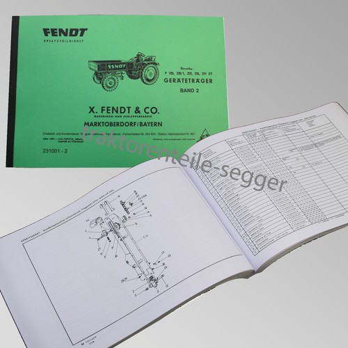 Fendt Ersatzteilliste für Geräteträger F 220,