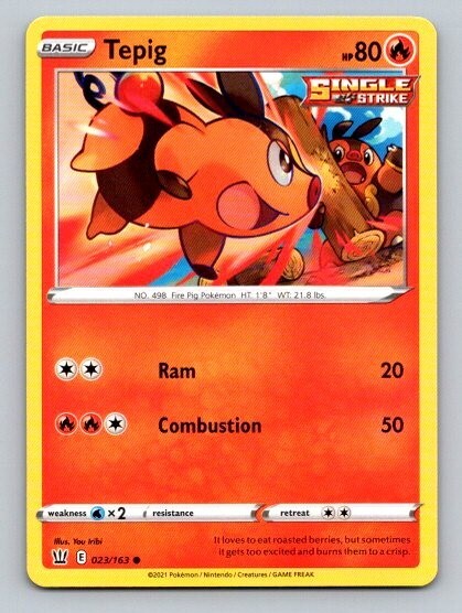 2021 Pokemon Card Battle Styles Tepig 23/163