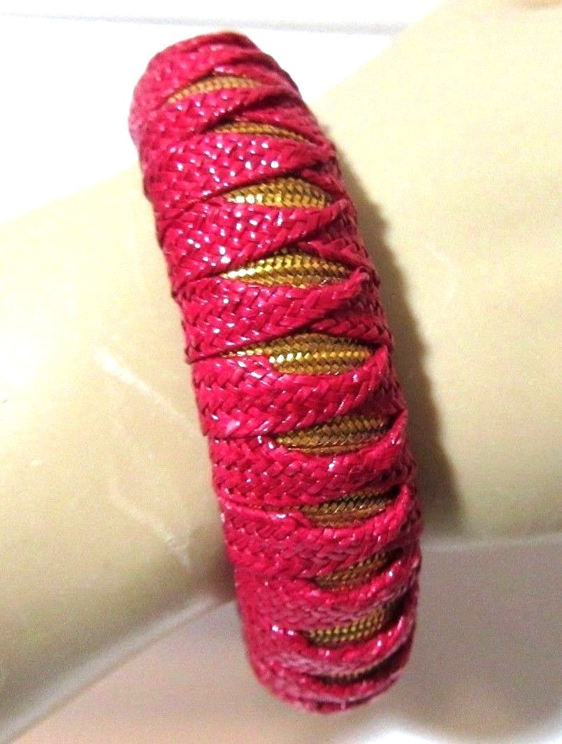 BANGLE BRACELET CONTEMPORARY MATERIAL WRAPPED BUR… - image 1