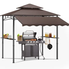 8'X8' Grill Gazebo Canopy - Heavy Duty Steel Frame, Double Tiered Grill Canopy